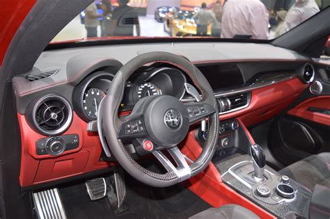 Alfa Romeo Stelvio Quadrifoglio dashboard at 2017 Dubai Motor Show