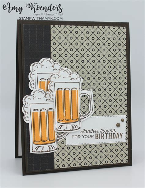 Stampin Up Brewed For You Birthday Card Stamp With Amy K