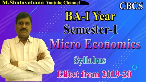 BA I Year Semester 1 Micro Economics Syllabus In Telugu M Shatavahana