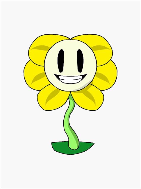 Flowey The Flower Sticker By Zombiekittycat Redbubble