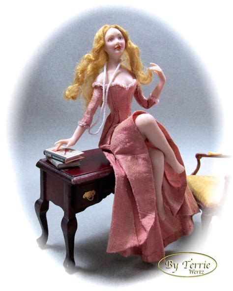 Sexy Lady Ooak Porcelain Miniature Doll 1 12 Scale Dollhouse