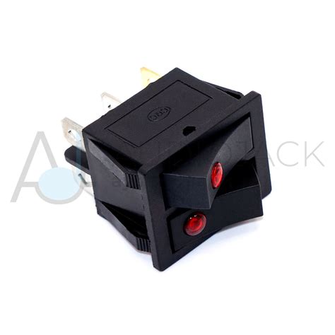 Переключатель клавишный двойной KCD2-2101EN, 15A, 6pin, подсветка 220V ...