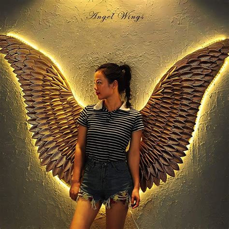 INTASTE Golden Decorative Angel Wings,A Pair of Wall Sculpture Used to