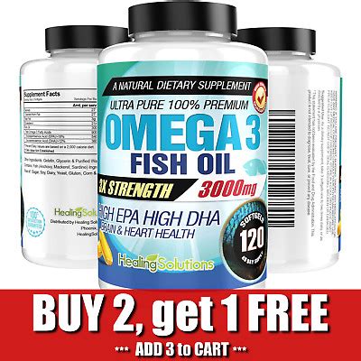 Ultra Pure Omega 3 Fish Oil 3000mg Small, Potent, Joint Pain Relief - XL 120ct 810022371329 | eBay