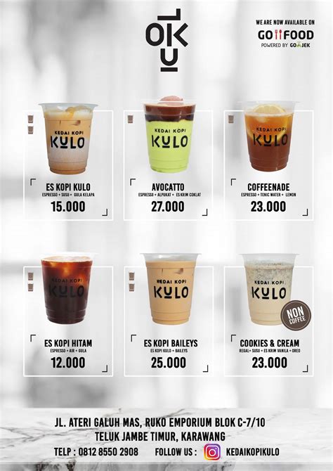 Menu At Kedai Kopi Kulo Galuh Mas Karawang