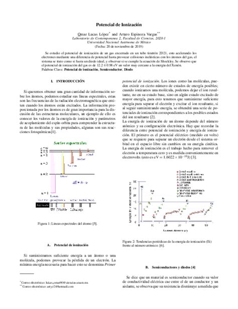 (PDF) Potencial de Ionización