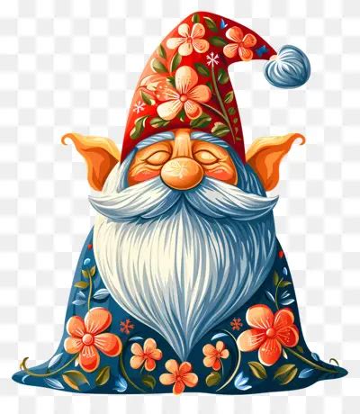 Cappello Di Babbo Natale Gnome Sorridente Con Babbo Natale E Barba