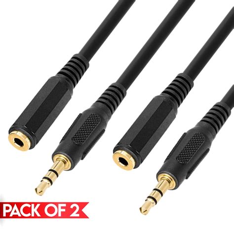 Cmple 2 PACK 12 Feet AUX Extension Cord Headphone Cable Extender