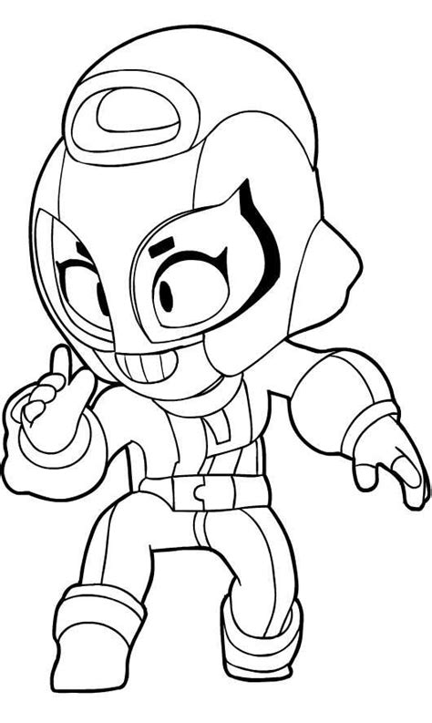 Max From Brawl Stars Acts Like An Assassin Coloring Page Free