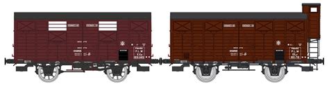 Set 2 wagons couverts OCEM 19 brun PLM ép II REE MODELES REE WB685