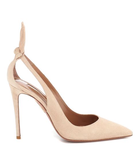 Aquazzura Deneuve Suede Pumps Nude ABOUT ICONS