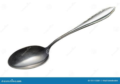 Spoon Isolated On White Background Metal Spoon Vintage Spoon Stock