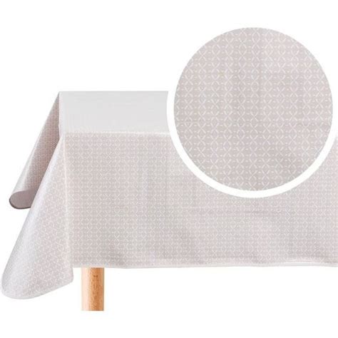 Home Direct Nappe Toile Cir E Pvc Rectangulaire X Cm Beige