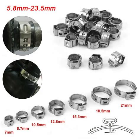 10pcs 5 3 31mm Hose Clamp Single Ear Stepless Fixed Pipe Clip