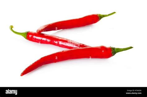 Hot Chilli Pepper On White Isolated Background Stock Photo Alamy