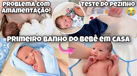 DEI O PRIMEIRO BANHO NO BEBÊ EM CASA ROTINA RECÉM NASCIDO DE 3