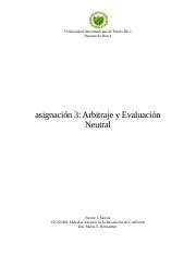 Asignacion Arbitraje Y Evaluaci N Neutral Docx Universidad