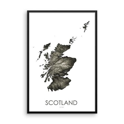 Scotland Map Slate Scotland Map Map Wall Art Framed Map