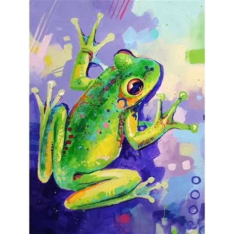 Kit De Peinture Diamant Grenouille De Dessin Anim Diamond Painting