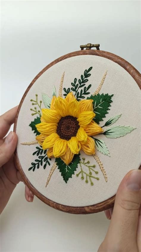 Sunflower Embroidery Pdf Pattern Hand Embroidery Sunflowers Decor