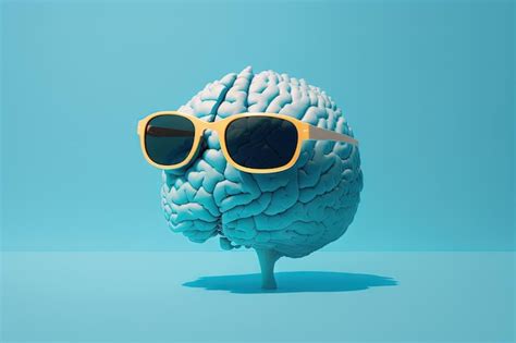 Premium Photo Funny Minimalist Design With A Floating Human Brain