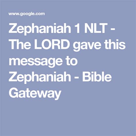 Zephaniah 1 Nlt The Lord Gave This Message To Zephaniah Bible