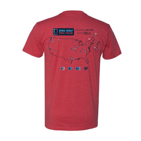 Dgpt 2023 Tour Schedule Shirt Red Disc Golf Pro Tour