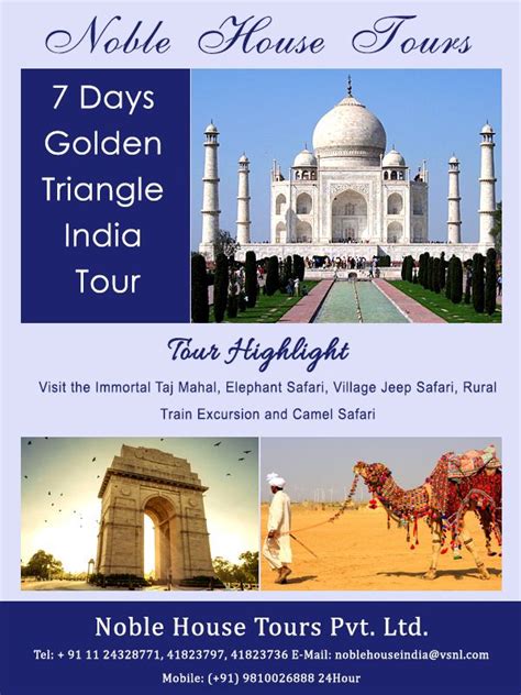 An Advertisement For The Golden Triangle India Tour Featuring Photos