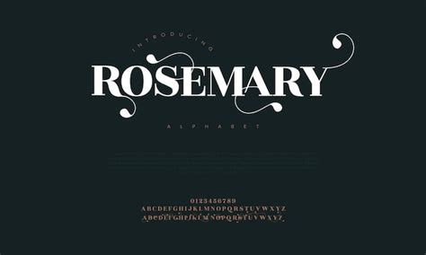 Premium Vector Rosemary Elegant Font Uppercase Lowercase And Number