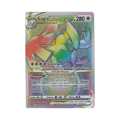 202 195 Lugia Vstar Rainbow Rare SWSH12 Silberne Sturmwinde 55