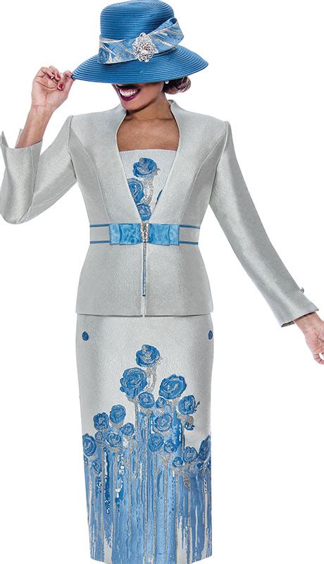 Ben Marc 2103 Blu Womens Church Suit