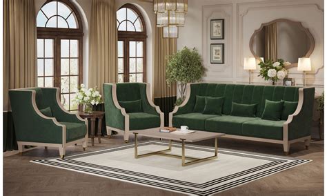 Комплект София бежевый золото, зеленый Арида