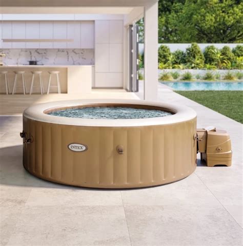 Intex Person PureSpa Bubble Massage Inflatable Hot Tub Spa Set With Energy Efficient Spa