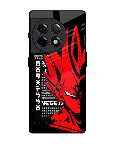 Buy Red Vegeta Premium Glass Case For OnePlus 11R 5G Shock Proof