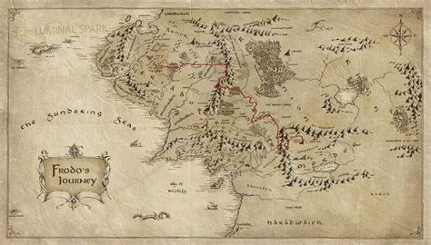 Map Of Frodos Journey Across Middle Earth Etsy