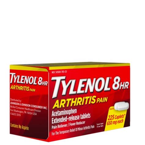 Tylenol Hour Arthritis Joint Pain Acetaminophen Tablets Ct