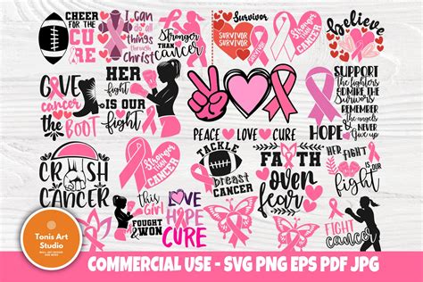 Breast Cancer Svg Bundle Cancer Survivor Svg Pink Ribbon