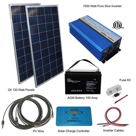 Watt Solar With Watt Pure Sine Inverter Kit Off Grid Agape