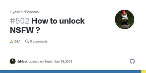 How To Unlock NSFW Lllyasviel Fooocus Discussion 502 GitHub