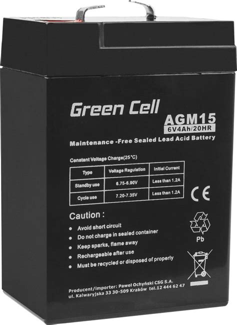 Green Cell AGM15 AGM Baterie 6V 4Ah Kaufland Cz