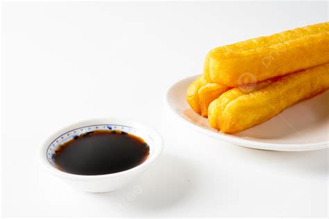 Fried Dough Sticks Soy Milk Traditional Breakfast Close Up Background ...