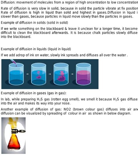 What Is Diffusion Explain About Diffusion In Solid Liquid And Gas With The Help Of Suitable