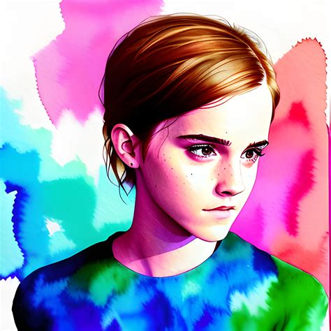 Water Color Emma Watson Trippy 3d Arthub Ai