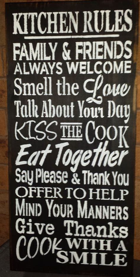 KITCHEN RULES SIGN | Kitchen rules sign, Sign materials, Kitchen rules