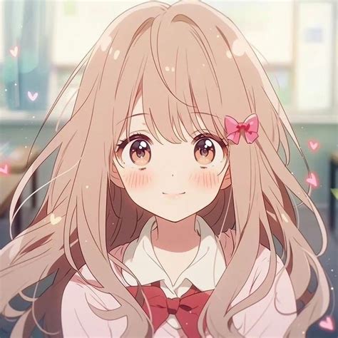 Cute anime girl smiling gently and blushing : r/AestheticAnime