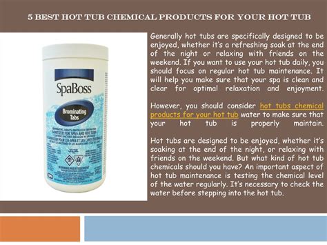 Ppt Best Hot Tub Chemical Products For Your Hot Tub Powerpoint