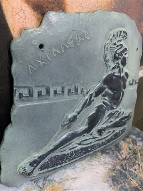 Vintage Ceramic Achilles Nude Portrait Wall Plaque Reproduction Ancient Greek Mythology