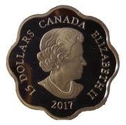 15 Dollars Elizabeth II Lunar Lotus Year of the Rooster Canadá