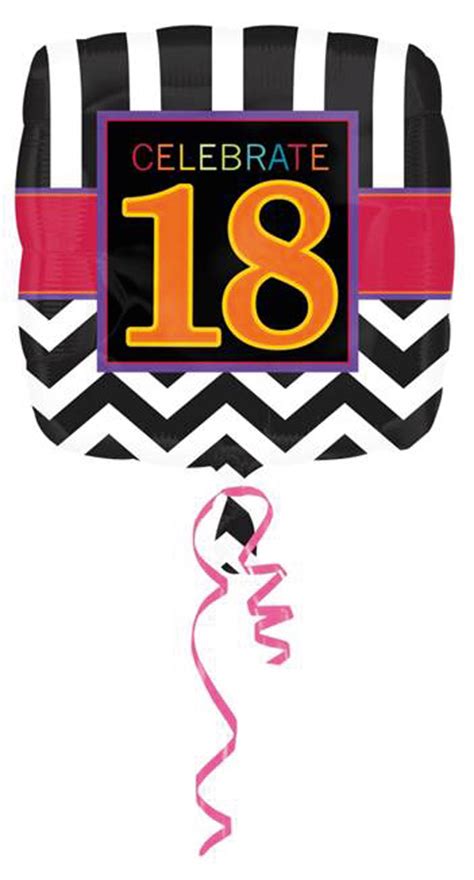 Folienballon Celebrate 18 Black & White | Party-Versand.at