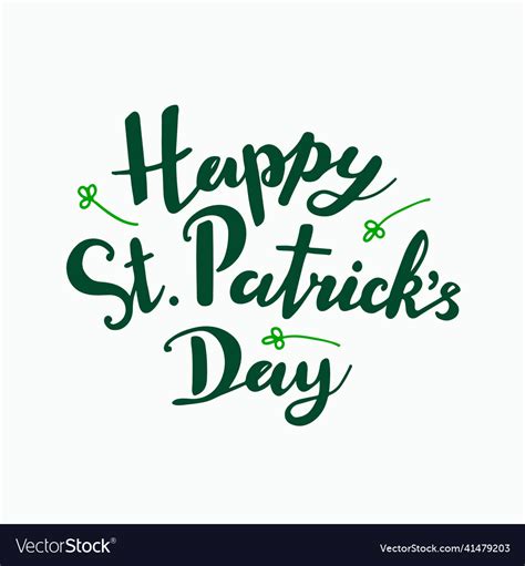 Happy Saint Patricks Day Lettering Royalty Free Vector Image